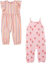 Simple Joys by Carter's Baby Girls' Fashion Jumpsuits, Pack of 2